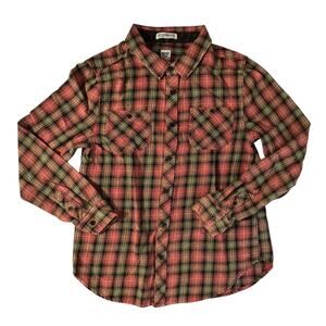 Junkfood Red Green Black Plaid Classic Punk Flannel Shirt